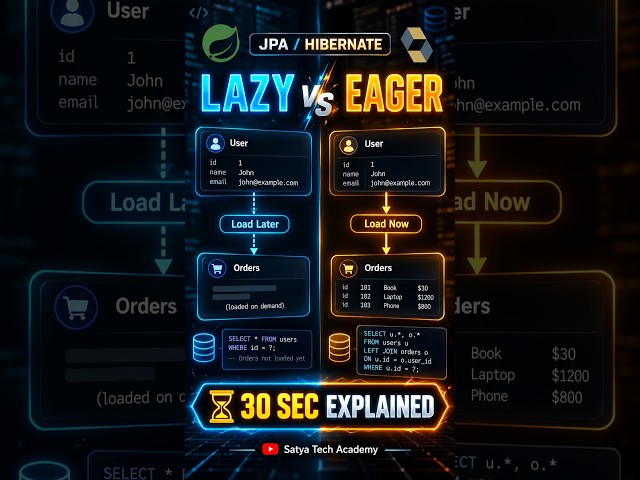 Lazy vs Eager Loading in Hibernate 🔥 | JPA Interview Question #shorts