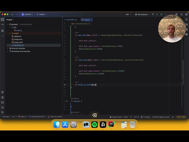 How the cheese was made: Modeling Elevator Driving in Rust [Uncut]
