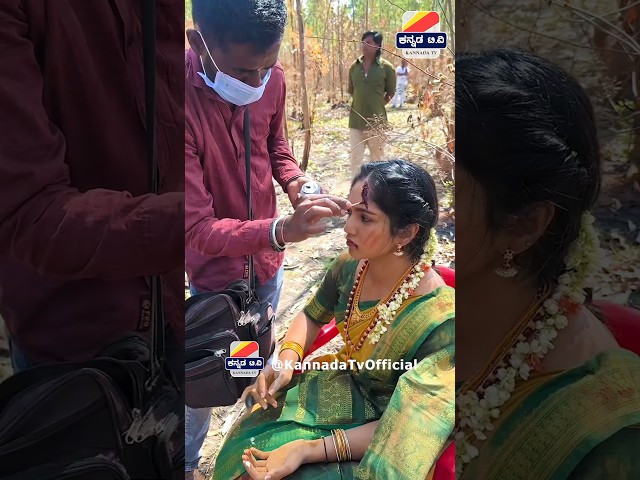 ಬಿಗ್ ಬಾಸ್ ಭವ್ಯಾ ಗೌಡ ... Bigg boss bhavya gowda saree in movie shooting #shorts #saree #makeup #bts