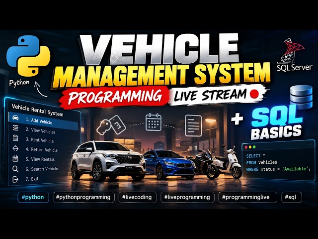 Vehicle Management System Programming Live Stream + SQL Basics in MSS