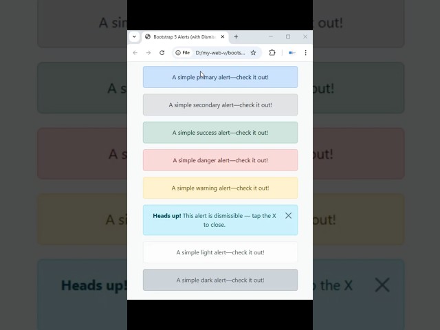 Master Bootstrap 5 Alerts in 1 Minute | Complete Guide #shorts