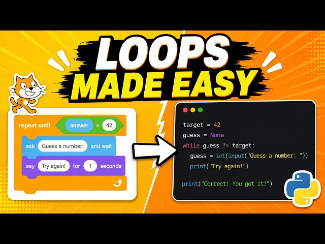 While Loop Explained for Beginners | Scratch to Python