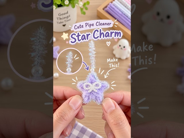 Cute Pipe Cleaner Star Charm ⭐💜 | Easy DIY #shorts #pipecleanercrafts