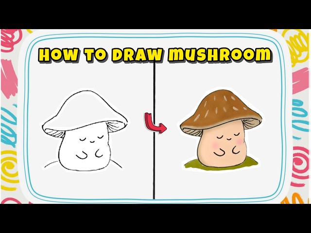 How to Draw a Mushroom – Nature Drawing with Colorful Markers