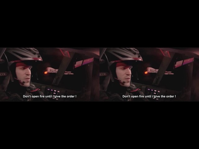 parody star wars in 3D Side by side: left video on the left side