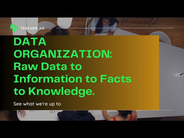 DATA ORGANIZATION: Raw Data to Information to Facts to Knowledge in 3 minutes.