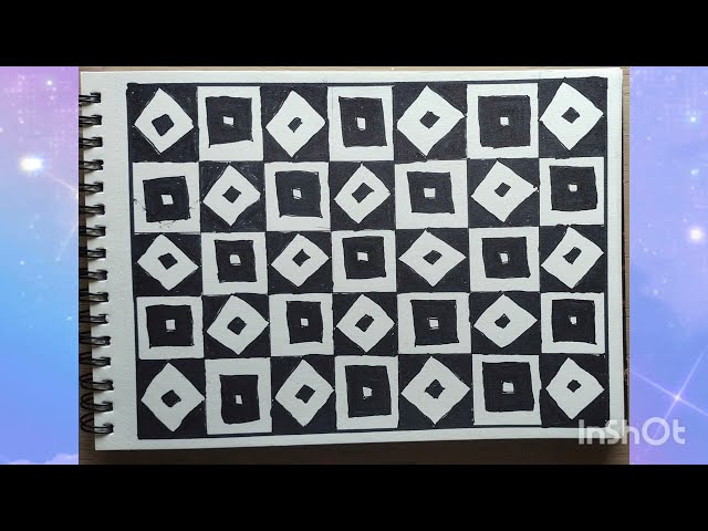 How to Draw 3D Geometric Checkerboard Pattern Art | Easy Optical Illusion Tutorial 