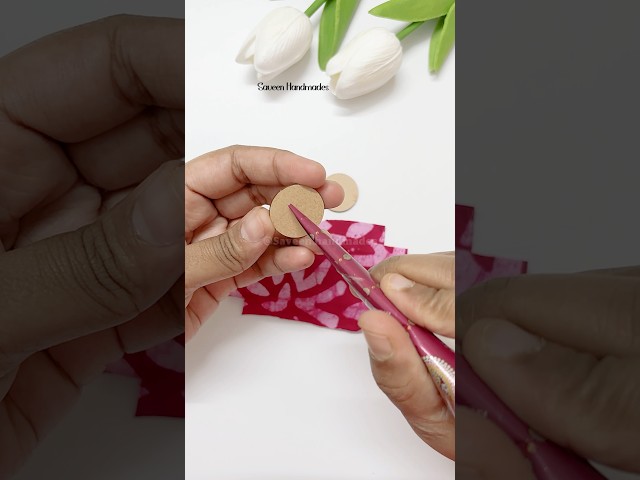 Easy fabric stud earrings making at home | #ytshorts #earrings #handmadejewellery #jewellerycraft