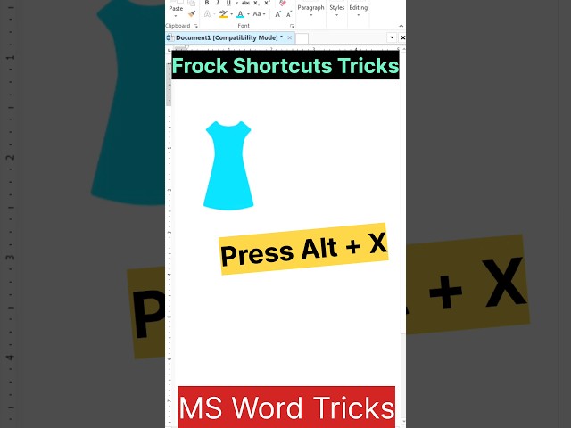 How to make Frock with shortcuts key in MS Word #shorts #trending #mswordshortcutkey