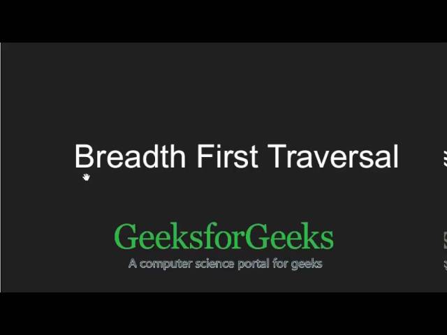 Breadth First Traversal for a Graph | GeeksforGeeks