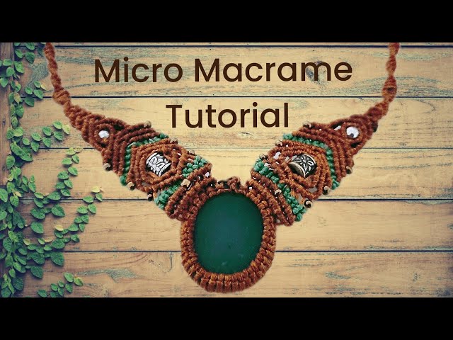Micro macramé crystal necklace, adjustable choker, wrap stone, handmade jewellery making tutorial