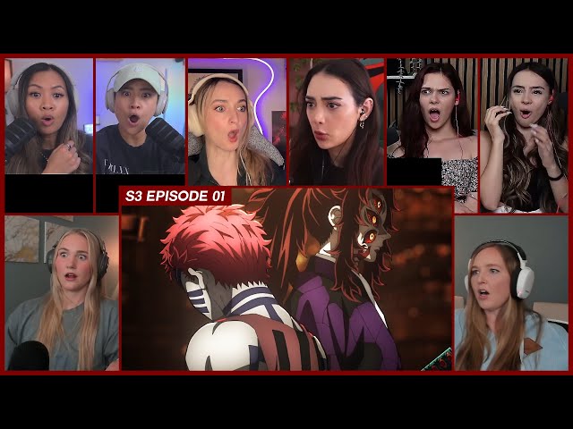 [GIRLS REACT] Muzan summons the Upper Moon Demons | DS S3 Ep 1 Girl Reaction Mashup