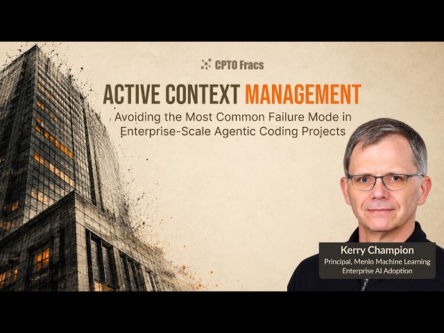Active Context Management: Avoiding Common Failure Mode in Enterprise-Scale Agentic Coding Projects