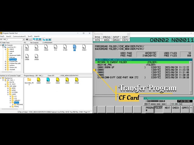 Transfer Program to CNC Memory  & Card Reader from PC using Fanuc Program Transfer Tool 