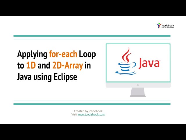 #31 Applying for-each Loop to 1D and 2D-Array in Java using Eclipse