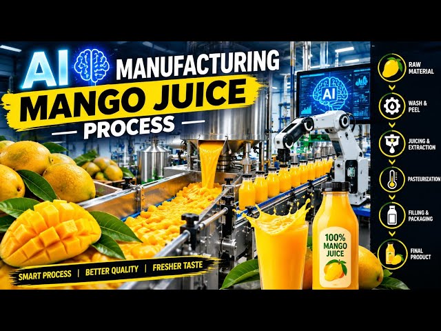 How Mango Juice Is Made in a High-Tech AI Factory 🥭🤖 | Full Manufacturing Process