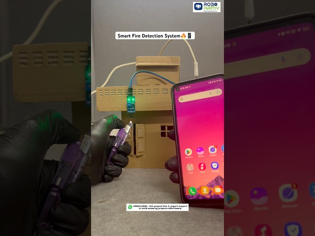 Smart Fire Detection System 🔥📱 #roboarmy #robotics #firedetection #iotprojects