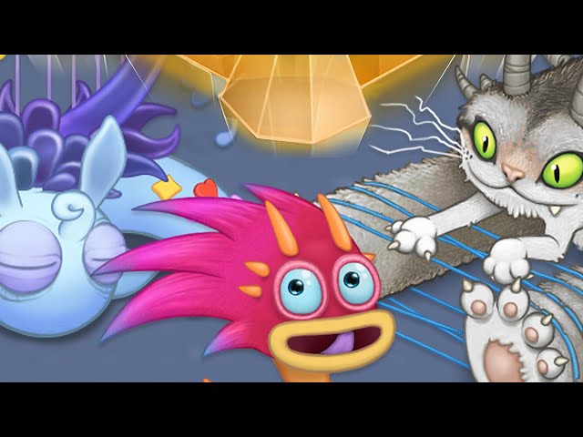 Yawstrich, Cataliszt, Cherubble, Castle - Mythical Island Quartet (My Singing Monsters)