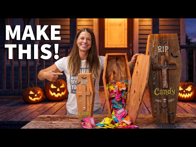 Halloween Candy Coffin From Fence Pickets // DIY Woodworking