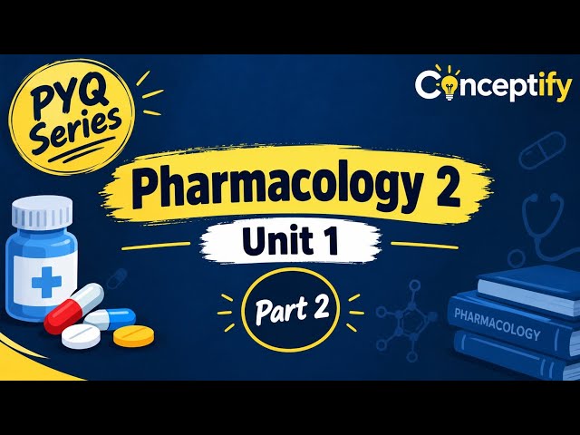 Pharmacology-II || Unit 1 || PYQ’S with Solutions || Conceptify 