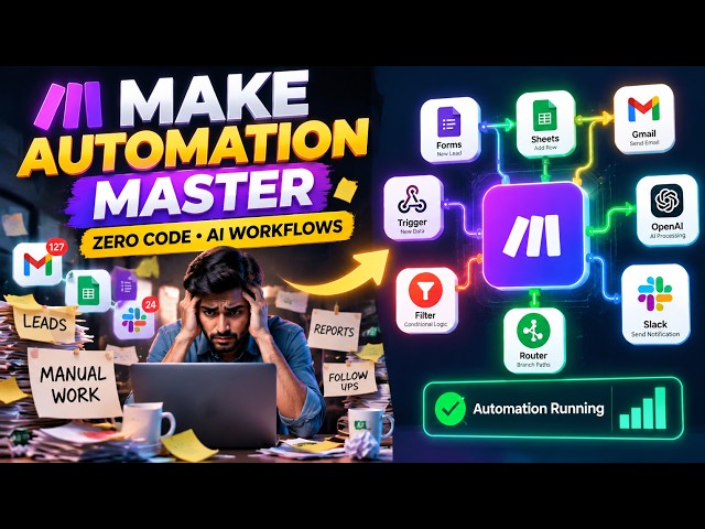 Make.com Tutorial for Beginners  (Beginner to Advanced Guide)