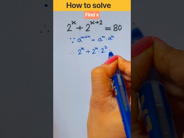 Exponential Math Problem✍️! step-by-step math problem solution.💯 #maths #viral #shortvideo #ytshorts