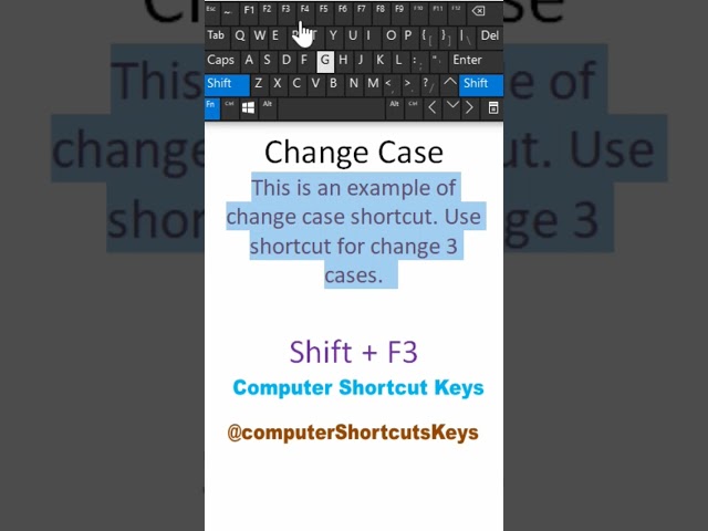 MS Word Shortcut Keys | Change Case Fast #shorts