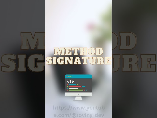 JAVA Method Signature #shorts