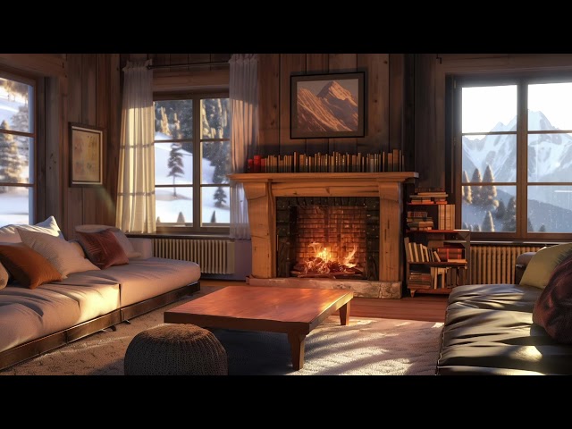 🌟 Snug & Warm: A Peaceful Living Room Escape with Fireplace Sounds
