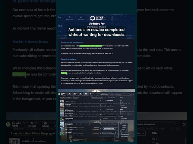 Developer Diary: Updates for Paradox Mods! #citiesskylines  #citiesskylines2 #citiesskylinesmods