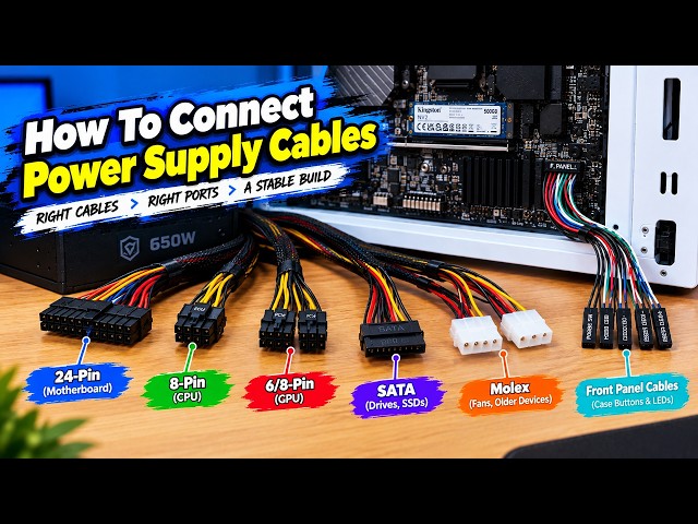 How to Connect All Power Supply Cables in a Gaming PC – Beginner Guide