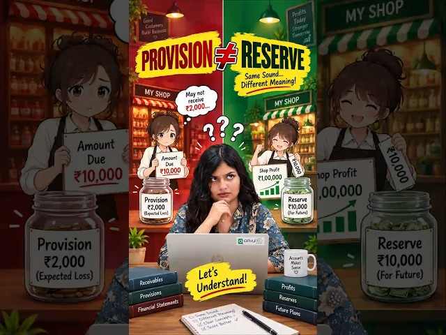 Provision vs Reserve Explained Simply | CSEET Accounting Concepts #shorts