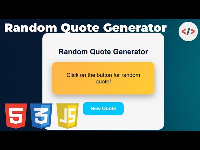 ⚡ Create a Random Quote App | JavaScript Mini Project (Beginner-Friendly)