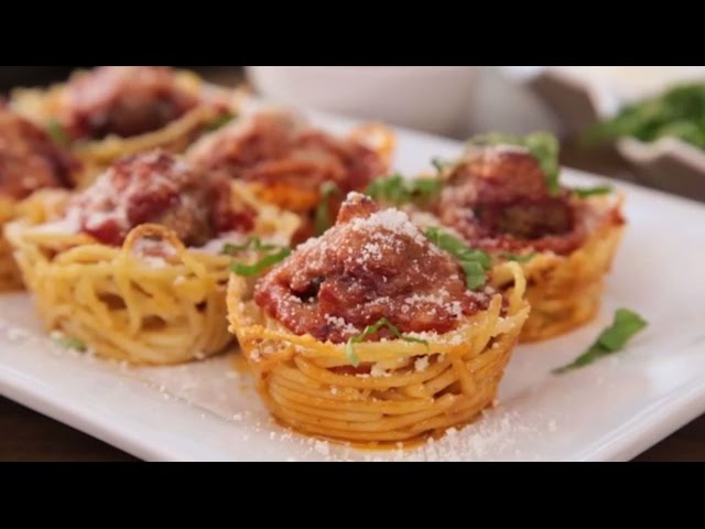 How to Make Spaghetti and Meatballs Muffin Bites | Allrecipes