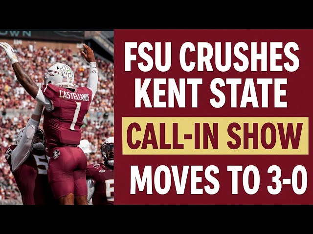 FSU DESTROYS KENT STATE 66-10 | Live Call-In Show + Virginia & Miami Preview 🍢🏈