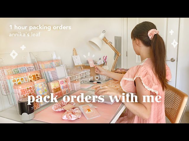 packing orders for my small business 🧸💫 real time pack/study with me, asmr & soft music, stationery