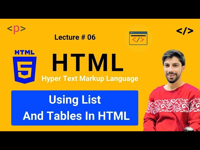 HTML Lists and Tables for Beginners (Urdu)