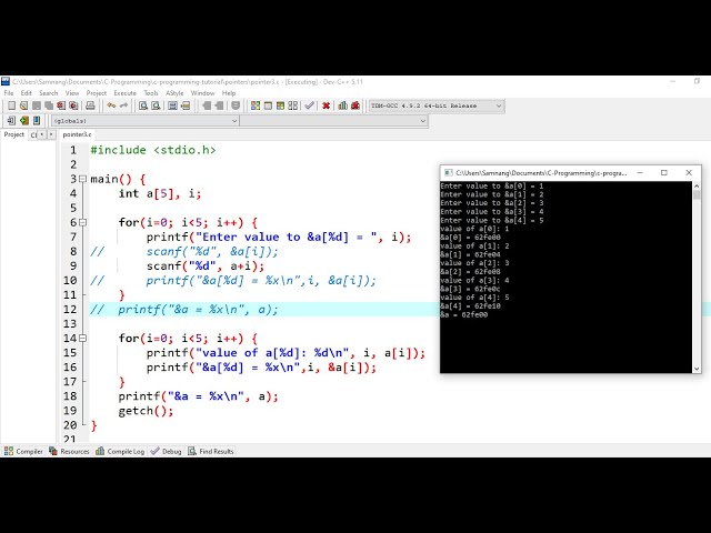 67. C Programming For Beginner: Array And Pointer | Khmer Computer Knowledge
