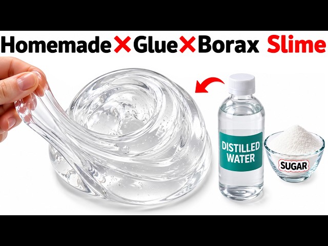 Water & Sugar Slime ASMR 💧 | How to Make Slime at Home | Satisfying Slime Sounds
