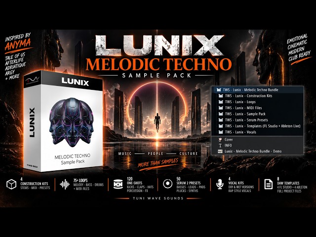 LUNIX | Melodic Techno Sample Pack - Kits , Serum Presets & Templates | Inspired by Anyma ,Afterlife