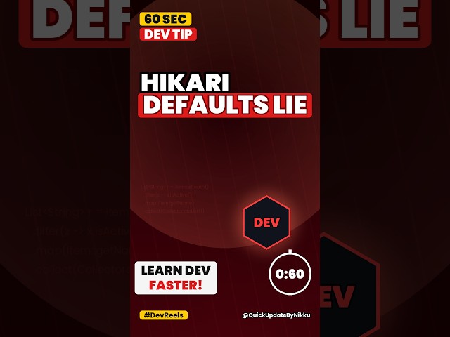 Your HikariCP Default Just Killed Production | Java PostgreSQL #Shorts