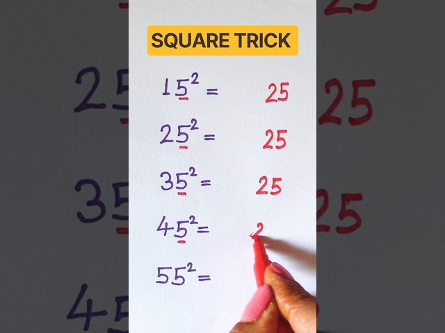 Square Trick 💥 | How to find square number | math tricks #math #mathematics #shorts #viralvideo #fun