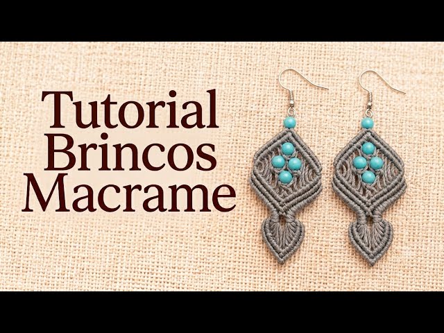 Brincos Macrame - Tutorial Passo a Passo - DIY Macrame Earrings ✨🧵