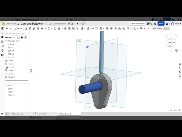 Cam & Follower Mechanism Tutorial in Onshape | Step-by-Step 3D CAD Guide