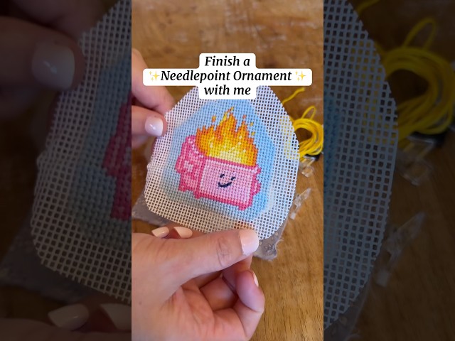Finish a needlepoint ornament with me!