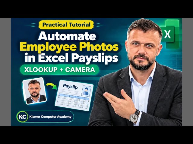 Automate Employee Photos in Excel Payslips (XLOOKUP & Camera Tool)