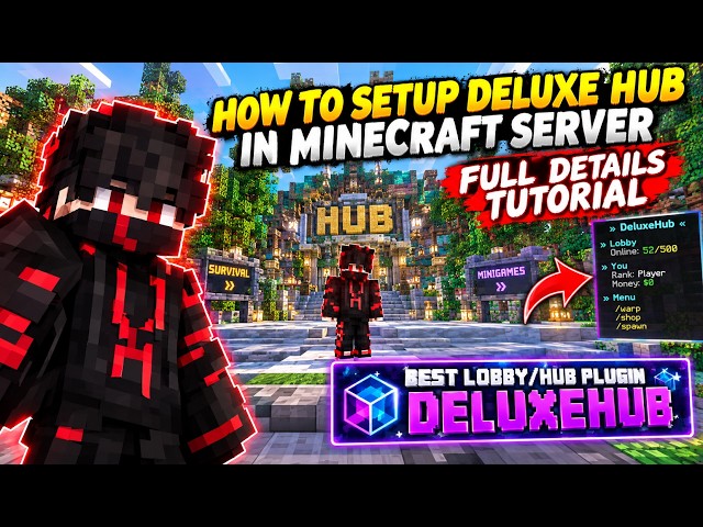 HOW TO MAKE A PROFESSIONAL MINECRAFT HUB WITH DELUXEHUB | FIREMC PART 03