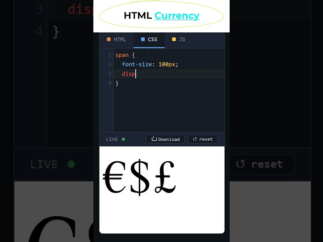 HTML Currency Symbols #coding #html #css