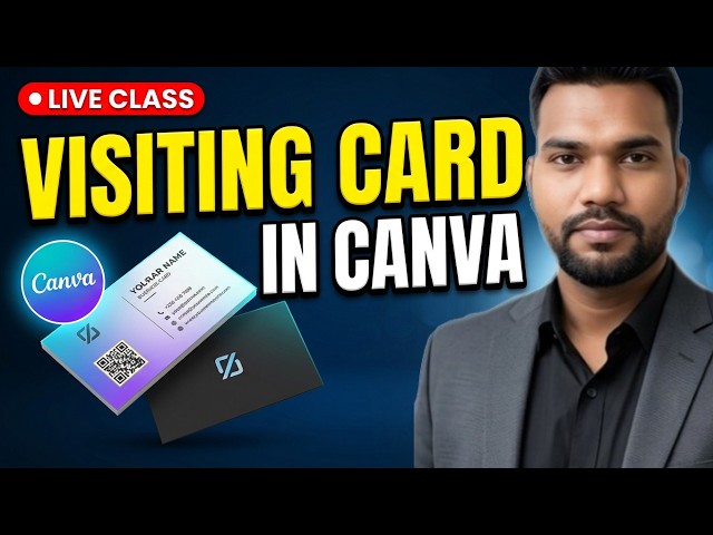 Canva me Visiting Card Kaise Banaye | Professional Visiting Card Design in Canva | Live Class