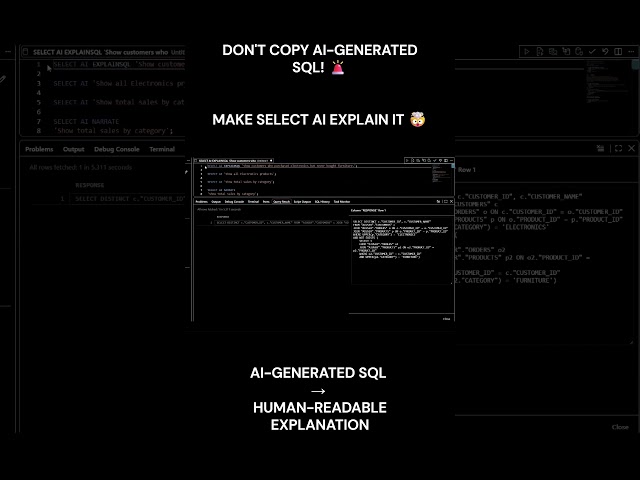 Don’t Copy AI-Generated SQL! Make Oracle SELECT AI Explain It 🤯 #oracledatabasetutorial #selectai